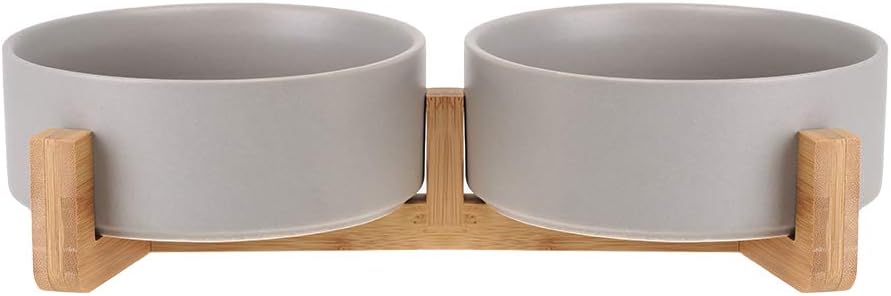 ceramic dog bowl set with stand