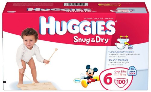 Huggies Snug & Dry Diapers, Size 6, Giant Pack, 100 Count