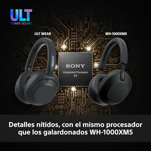 Sony ult wear, fones de ouvido bluetooth sem fio com som ult power, graves profundos definitivos, cancelamento de ruído, qualidade de chamada cristalina, bateria com duração de até 30 horas, ios e android, cinza floresta
