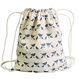 Canvas Drawstring Bag Printed School Bags Outdoor Sackpack Shopping Backpack­
