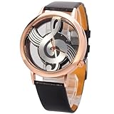 Mudder Novelty Musical Note Dial Quartz Movement Watch with PU Leather