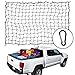 4’ x 6’ Bungee Cargo Net Stretches to 8’ x 12’, 5mm Rubber Rope, Thick Cord, Spider Web Netting, Heavy Duty Mesh, Accessories, Storage Tarp, for Car Trunk, Trailer, Pickup, Roof Rack w/Hooks & Clips