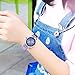 DOVODA Girl Watches Easy Reader Time Teacher Flowers Diamond Purple Leather Band Girls Watch