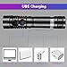 OTYTY USB Rechargeable LED Flashlight, Super Bright High Powered 1000 Lumen Tactical Flashlights Torch with 3 Modes, Pocket Clip, 18650 Battery and USB Cable For Camping Hiking (2 Pack)