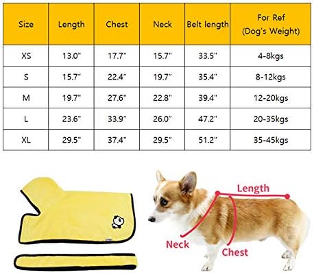 BT Bear Dog Bathrobe,Microfiber Pet Bath Towels Water-absorption Pet Bathrobe Quick Drying For Large Dogs (XL: back length 75cm) - Image 4