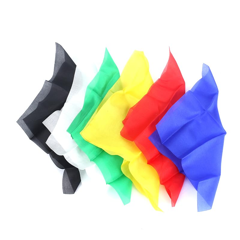 MOMOMAGE 6 Pcs Magic Silk Scarves Magic Tricks 15 cm/5.9 in Silk Appearing Vanishing Magic Accessories for Magicians Close up Gimmick Prop (Multicolor)