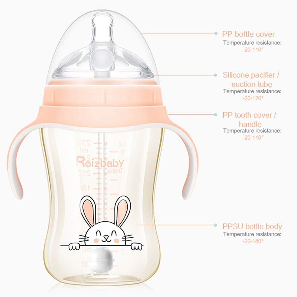 100 本物保証 Aolvo 赤ちゃん用哺乳瓶 重力ボールストロー ハンドル付き 新生児 乳児 ワイドキャリバー 漏れ防止 母乳瓶 授乳 ミルク 水飲み サックル フィーダー 270 Ml Pink Milk Dispenser B07mc7c8ps 史上最も激安 Www Autoshifts Com