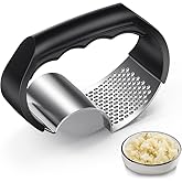Oillase Press Rocker - Stainless Steel Garlic Crusher, 2-in-1 Easy Kitchen Gadget for Effortless Smashing