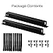 Lancher 2-Pack 19 Inch 1U Cable Management Horizontal Cable Rack Mount Manager with mounting Screws for Service Rack Cabinet 24 Slot with Cover