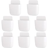 Tecbeauty 8 Pcs Remote Control Holder Self Adhesive Wall mounted Storage Box Phone Charging Pen Holder Organizer for Home Office School