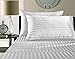 Addy Home Fashions Egyptian Cotton 500 Thread Count Damask Stripe Sheet Set, King - White
