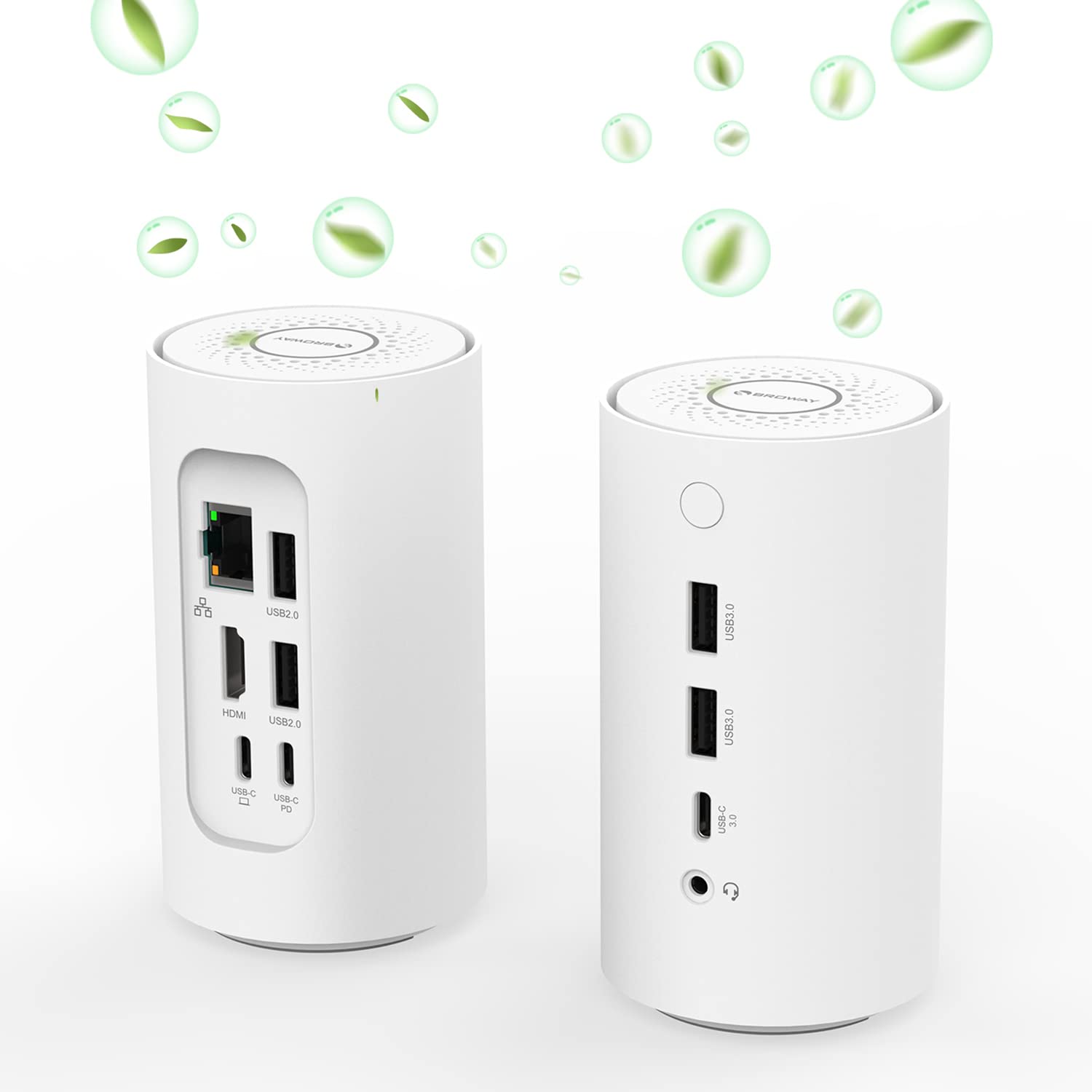 PULWTOP USB C Docking Station with Air Purifier,10-in-1 USB C Hub, HDMI 4K@60Hz, Ethernet, 100W PD, USB 3.0 and 3.5mm Audio Jack Compatible with Macbook Pro/Air M1/ Ipad/Dell/Hp