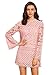 SheIn Women's Crochet Pom-pom Sheer Lace Bell Sleeve Dress