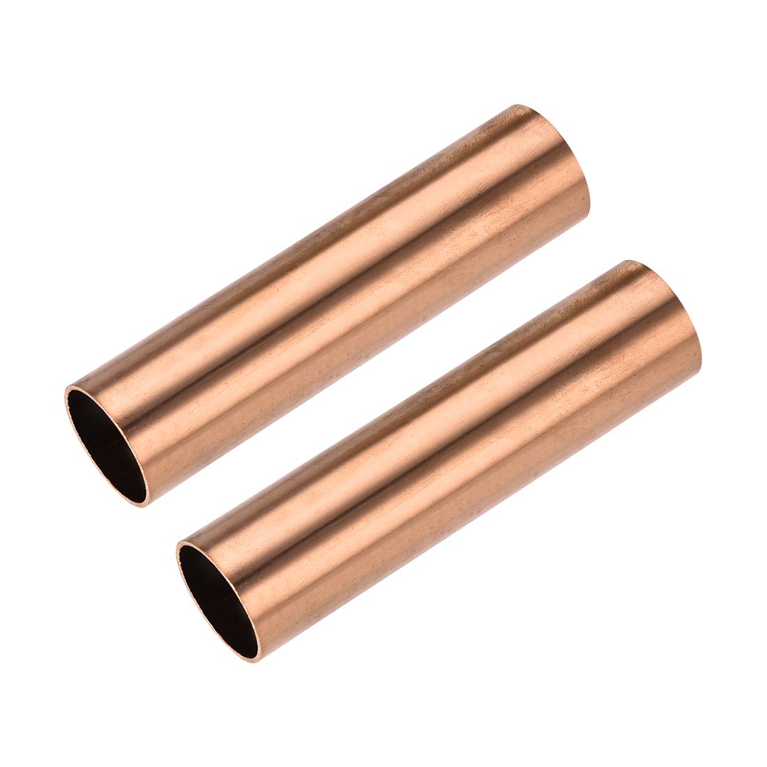 uxcell Copper Round Tube, 25mm OD 1mm Wall Thickness 100mm Length Straight Pipe Tubing 2 Pcs