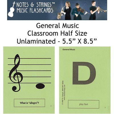 Notes & Strings General Music 5.5"X8.5" Classroom Half-Size Flashcards