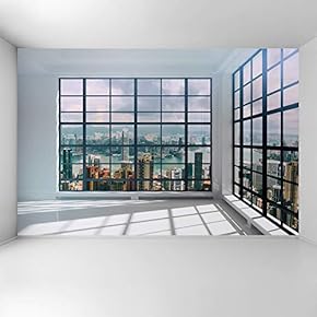 Wall Mural 3D Cityscape Removable Wallpaper Wall Sticker for Bedroom Living Room - 66x96 inches