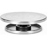5.9 Inch Pottery Turntable, Double Sided Aluminum Banding Wheel | Double sided 5.9 and 4.7 inch plates, aluminum alloy body, weighted rim, concentric rings, spins both ways by hand