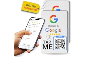 Google Review Tap Sticker with Smart Tap NFC & QR Code for Instant Reviews- Compatible with iPhone and Android - Boost Business Reviews Quickly - Powered by Upgraving (2 Stickers)