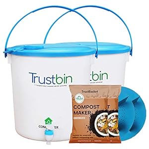 Trust Basket Trustbin (Set Of Two 14 Litres Bins)-Indoor Compost Bin For Converting All Kinds Of Kitchen Food Waste Into…