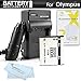 Battery and Charger Kit for Olympus Stylus SZ-15 SZ-16 iHS, TG-830 iHS, Tough TG-850 iHS, TG-860, TG-870 Digital Camera Includes Extended Replacement (1000Mah) LI-50B Battery + Ac/Dc Charger + More