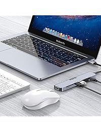 Adaptador de concentrador USB C para MacBook Air 2018-2019, MacBook Pro 2016-2019, con 4K HDMI, entrega de energía de 87 W, 2 puertos USB 3.0 y lector de tarjetas SD TF