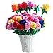 Fumingsi 8 Piece Colorful Bendable Stuffed Rose Plush Flower 12