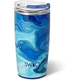 Swig Life 22oz Insulated Tumbler, Travel Coffee Tumbler with Lid, Cup Holder Friendly Travel Coffee Mug, Stainless Steel, 22 oz Tumblers, Reusable Insulated Mug with Lid (Blue Lagoon)