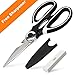 Kitchen Shears with Blade Cover and Sharpener, BASA Heavy Duty Stainless Steel Kitchen Scissors for Chicken, Poultry, Meat, Vegetables, Herbs (Black)