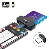Type C Smart Card Reader Rocketek DOD Military USB-C Common Access CAC Card Reader, Credit Card Reader/Chip Card Reader Compatible with Android Phones, MacBook Pro, iMac and Other Type C Laptops