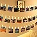 USB Port Photo Clip LED String Lights - Qoolivin Warm White Fairy Lights, Powered Flexibly by 5V Sources (Battery Box, Mobile Charger, Power Bank, etc) [10ft 20 LED Beads]