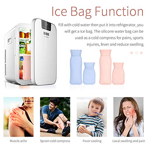Microwave Heating Bottle Environmental Silicone Transparent Hot Water Bag with Knit Cover, Hot & Cold Therapies - Gift for Birthday, Christmas, Valentine's Day, Gift Exchange Party (Large, Pink)
