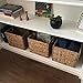 Decorative Hand-Woven Water Hyacinth Wicker Storage Baskets, Set of Three 13x11x11 Baskets Perfect for Shelving Units