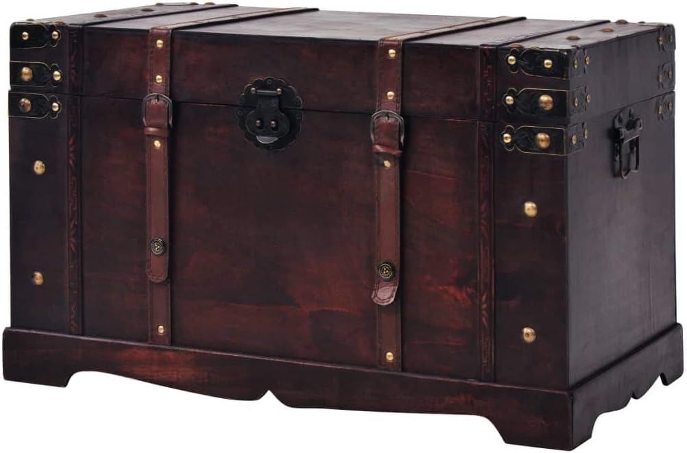 vidaXL Baúl Vintage de Madera Arcón Cofre Cajón Caja Almacenaje