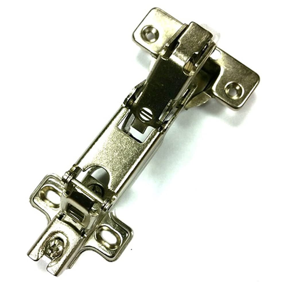 Merriway BH06014 (2 Pcs) Slide-On Kitchen Cabinet Wardrobe Hinges, Cruciform Plate Zinc Plated, Full Overlay 35mm 190 Degree - Pack of 2 Pieces