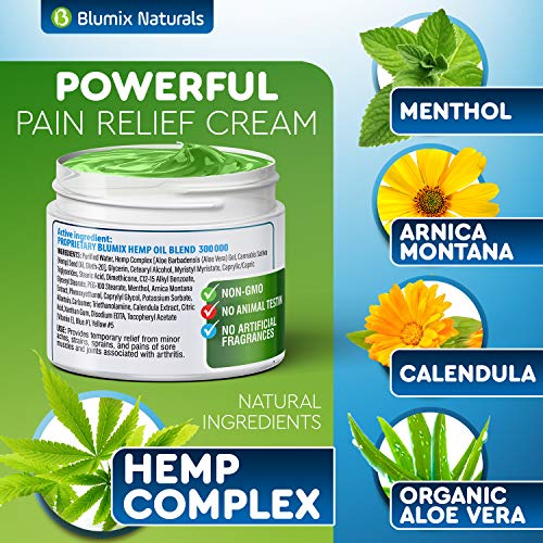 Hemp Cream for Pain Relief 300000 Made in USA Hemp Oil & Menthol