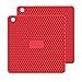Pratico Kitchen Multipurpose Silicone Pot Holder, Trivet, Jar Opener and Spoon Rest, Red