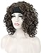 Kalyss Women's Short Curly Medium Brown Synthetic Hair Wig with Black Headband Wigs