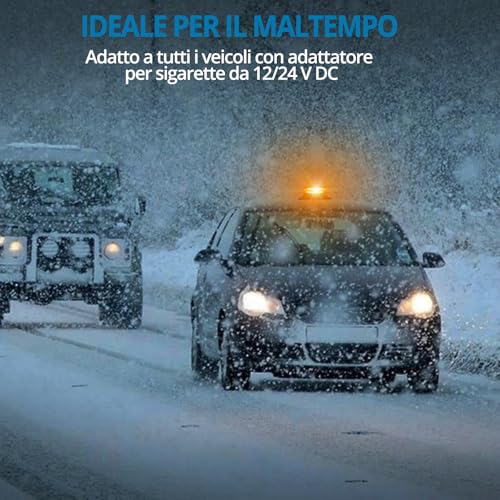 AUTOUTLET 36 LED 18W Strobe Light, Rotating Headlight with Magnetic Base and 5 Metre Cable, 9 Flashing Modes, for Tractor Truck Car (Orange)