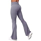 YEOREO Romola Women Yoga Pants Flare Leggings with Tummy Control High Waist Fold Over Bootcut Wide Legs Workout Legging