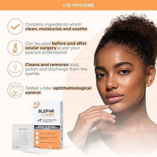 Thea Pharma BlephaClean Lid Wipes - Gentle, Sterile Ready-to-Use for Daily Lid Care, Ideal for those diagnosed with Dry Eye, including MGD & Blepharitis and Infants, Individually Wrapped - 30 Wipes