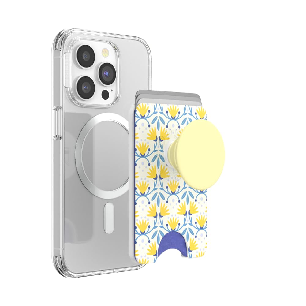 PopSockets Phone Wallet with Expanding Grip and Adapter Ring for MagSafe, Phone Card Holder, Wireless Charging Compatible, Wallet Compatible with MagSafe - Tea Towel — image 1