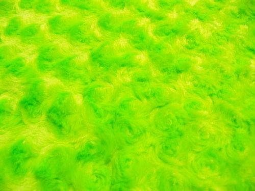Swirl Rose Bud Minky Fur (Lime Green)