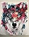 Shukqueen Tapestry Multicolor Wolf Staring at the Front Printing Wall Tapestry for Bedroom Hanging Tapestries Wall Decorations for Living Room Dorm - 51x59 inch,130x150cm