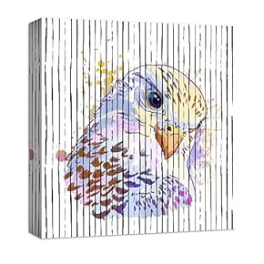Canvas Wall Art Cute Abstract Animals Painting Artwork for Home Prints Framed - 12x12 inches