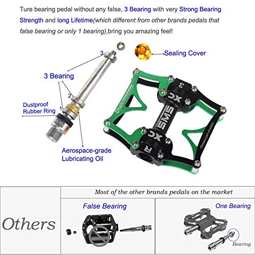 TRADE® ThinkTop MTB/BMX Road Mointain Bike Pedals Bicycle Platform 3 Sealed Bearing Pedals Axle 9/16 Inch