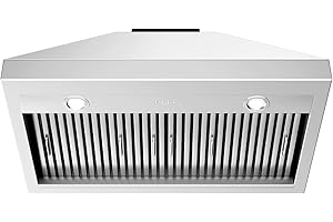 CT Copper Tailor Built-in Range Hood Insert/Liner 36 Inch,610 CFM Vent with 4-Speed Fan, LED Light, Dishwasher-safe Baffle Filter,Stainless Steel