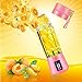 Portable Juicer Blender, Household Fruit Mixer - Six Blades in 3D, 380ml Fruit Mixing Machine with USB Charger Cable for Superb Mixing, USB Juicer Cup(Pink)