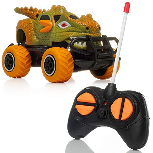 Rugged Racers Remote Control Dinosaur Race Car Toy – Kids RC Toy Car