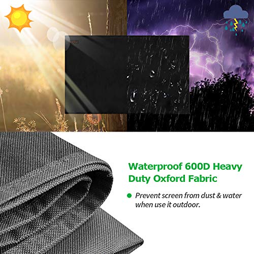 Outdoor TV Cover 60-65 Inch, IC ICLOVER Upgraded 600D Heavy Duty 4 Season Weatherproof Television Protector with Built-in Clear Front Film & Full Covered Bottom for LED, LCD, Plasma TV Screens