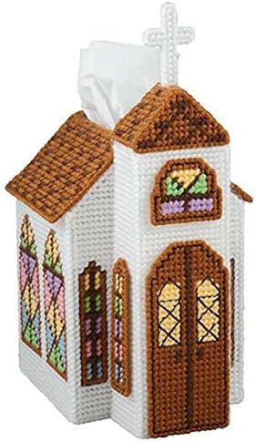 Craftways Church Tissue Box Cover Plastic Canvas Kit